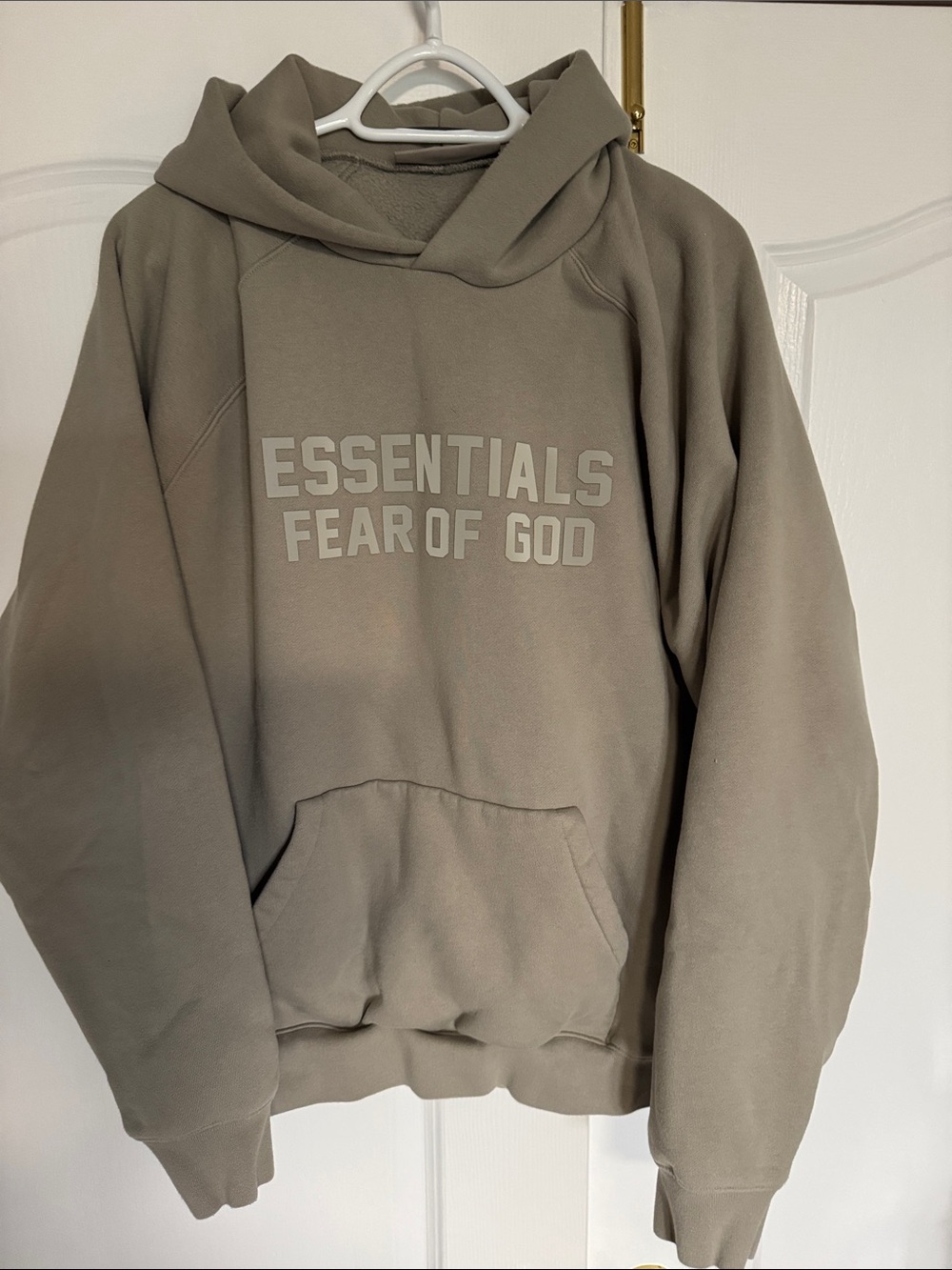 Fear of God Essentials Hoodie - Taupe Gray size XL